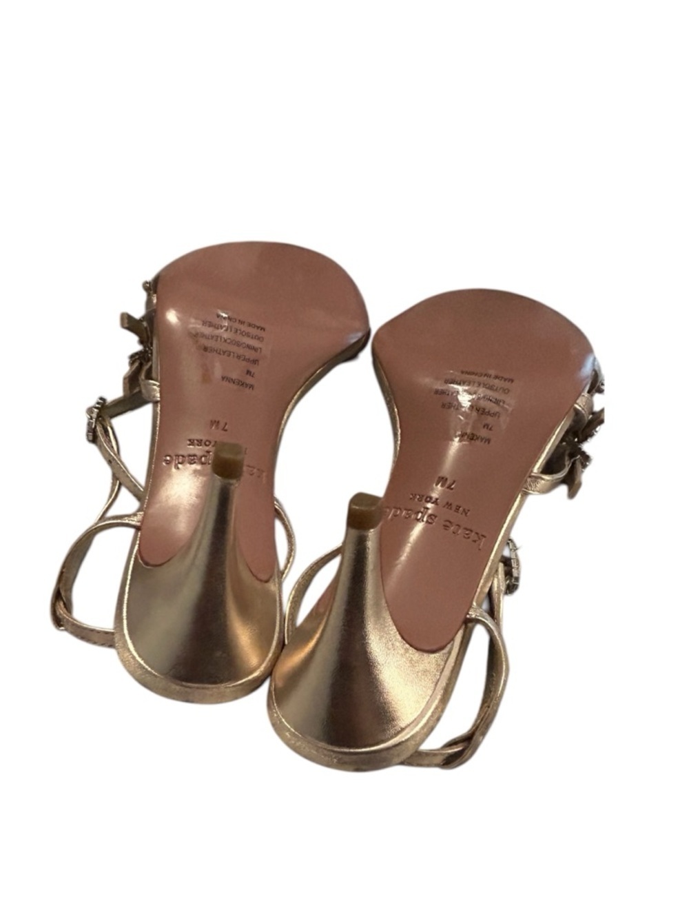 Kate Spade Rose Gold jeweled Slingback Heels - Picture 8 of 14